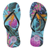 ハミングバはっきりしたードを持つ熱帯の葉柄 ビーチサンダル (ソール)