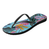 ハミングバはっきりしたードを持つ熱帯の葉柄 ビーチサンダル (アングル)