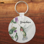 ハミングバエレガントードウォーター絵画カラー キーホルダー (正面)