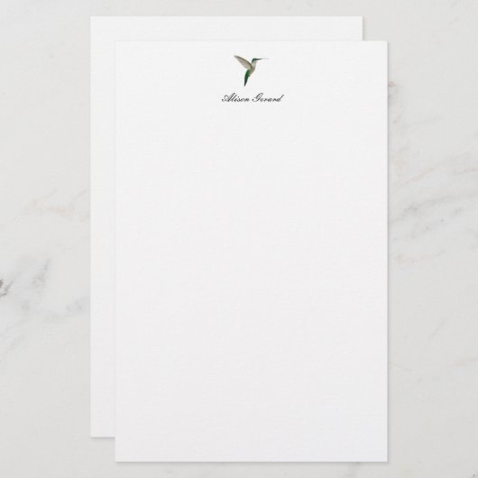 ハミングバエレガントードノート 便箋 (正面/裏面)