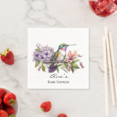 ハミングバエレガントードパープルフローラガールベビーシャワー スタンダードカクテルナプキン (インサイチュ)