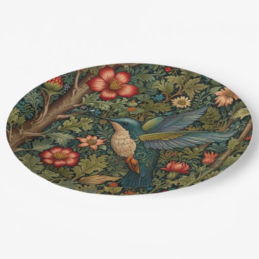 ハミングバエレガントードロマンチックボホシック ペーパープレート (アングル)