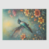 ハミングバカラフルーズと花 – Decompage - 薄葉紙 (正面)