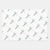 ハミングバカラフルードウォーター色モノグラムイニシャル ラッピングペーパーシート (正面)