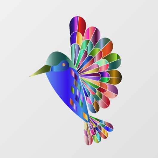 ハミングバカラフルードステンドグラス窓の貼り付け ウィンドウサイン (シート)