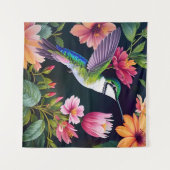 ハミングバカラフルードフラワーアート タペストリー (正面(横))