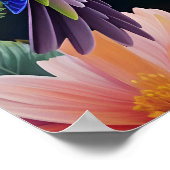 ハミングバカラフルードフラワーアート ポスター (角)