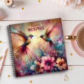 ハミングバカラフルードフラワーガーデンカスタムジャーナル ノートブック