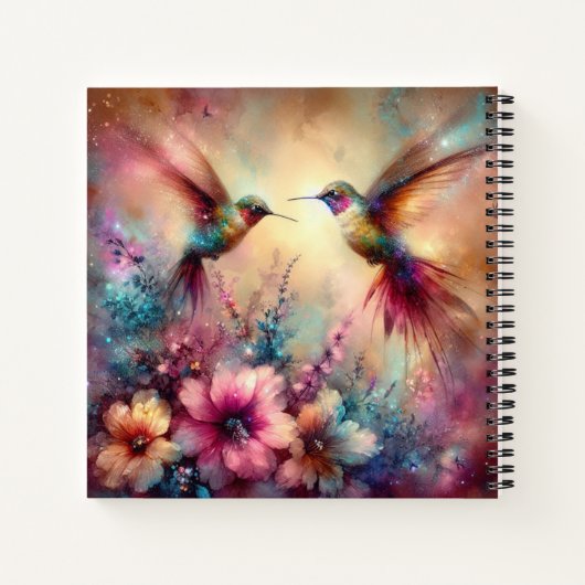 ハミングバカラフルードフラワーガーデンカスタムジャーナル ノートブック (裏面)