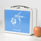 ハミングバシンプルードエレガント&ブルー&ホワイト メタルランチボックス (インサイチュ)