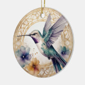 ハミングバパーソナライズされたードクリスマスオーナメント セラミックオーナメント (左)