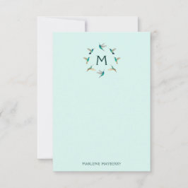 ハミングバパーソナライズされたードノートカード サンキューカード