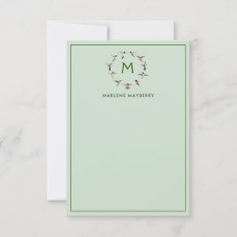 ハミングバパーソナライズされたードノートカード サンキューカード