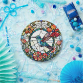 ハミングバフェイクードステンドグラス鳥 ペーパープレート (パーティー)