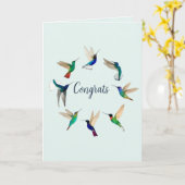 ハミングバーズおめでとう カード (黄色い花)