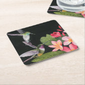 ハミングバーズインプルメリア スクエアペーパーコースター (アングル)