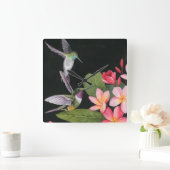 ハミングバーズインプルメリア スクエア壁時計 (ホーム)