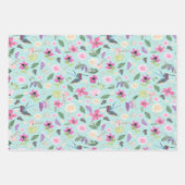 ハミングバーズウォーターカラーギフトラップセット ラッピングペーパーシート (正面)