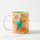 ハミングバーズオレンジホリホックフラワーズ ツートーンマグカップ (左)