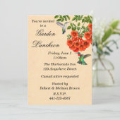 ハミングバーズオントランペットつる植物カスタム招待状 招待状 (スタンド正面)