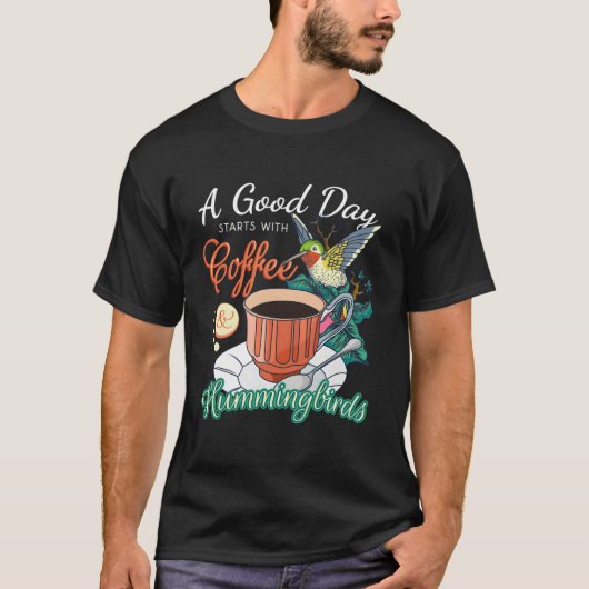 ハミングバーズコーヒー恋人の蜜フィーダー動物のbir tシャツ (正面)