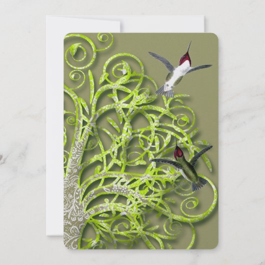 ハミングバーズゴールデンライムツリー結婚式招待状 招待状 (裏面)