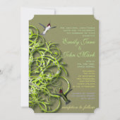 ハミングバーズゴールデンライムツリー結婚式招待状 招待状 (正面)