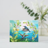 ハミングバーズシーニックウォーターカラー自然アートフローラ ポストカード (スタンド正面)