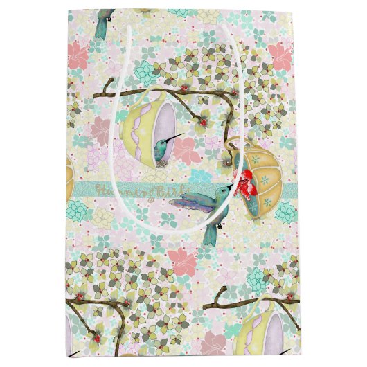 ハミングバーズティーカップフローラ春ガーデン ミディアムペーパーバッグ (正面)