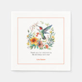 ハミングバーズトロピカルフローラリース スタンダードカクテルナプキン (正面)