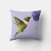 ハミングバーズバイオレットフラワーグリーンガーデン クッション (裏面)