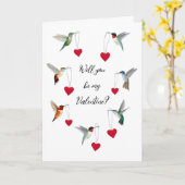 ハミングバーズバレンタインデー カード (黄色い花)