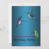 ハミングバーズバースデーパーティー招待テンプレート 招待状 (正面)