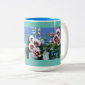 ハミングバーズフラワーズフェンスツートーンコーヒーマグ ツートーンマグカップ (正面右)