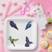 ハミングバーズプレーン背景紙プレート ペーパープレート (パーティー)