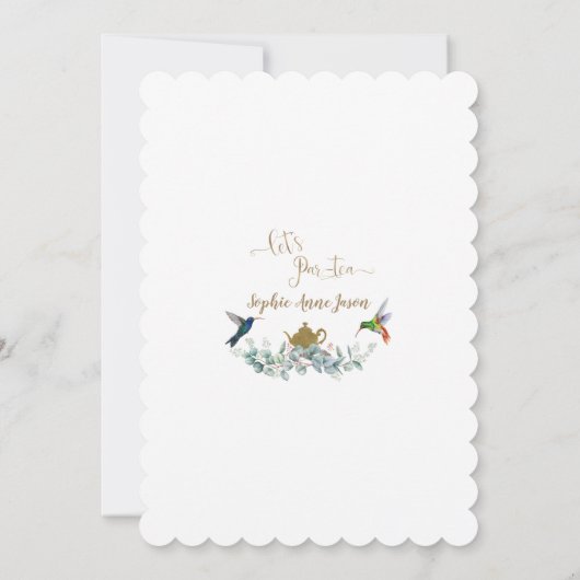 ハミングバーズユーカリプトゥスベビーシャワーティーパーティー 招待状 (裏面)