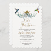 ハミングバーズユーカリプトゥスベビーシャワーティーパーティー 招待状 (正面/裏面)