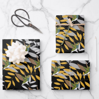 ハミングバーズラッピング紙フラットシートセット3 ラッピングペーパーシート