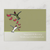 ハミングバーズロマンチックなハートと翼 インビテーションポストカード (裏面)