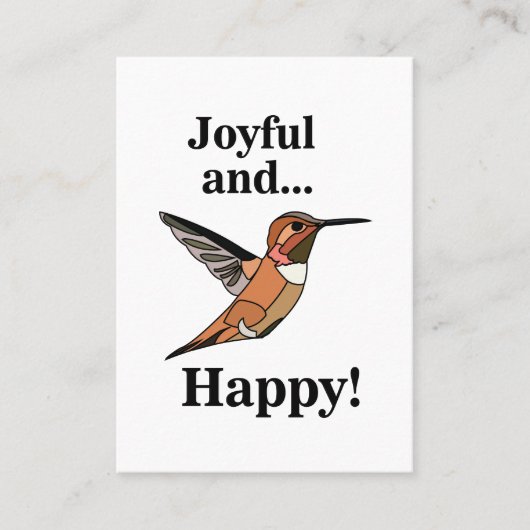 ハミングバードうれしくて幸せな野生動物の鳥達 名刺 (正面)