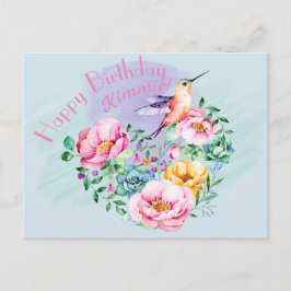 ハミングバードお誕生日おめでとう ポストカード