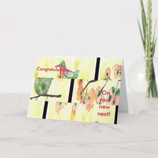 ハミングバードが新しいホームカードで祝賀 カード (正面)
