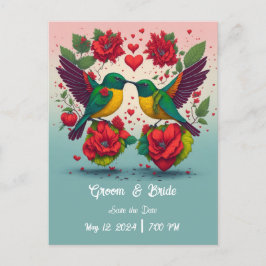 ハミングバードが日付を保存 案内ポストカード