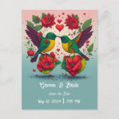 ハミングバードが日付を保存 案内ポストカード (正面)