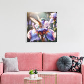 ハミングバードが虹彩でしぶきをあげる キャンバスプリント (インサイチュ (リビング))