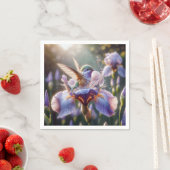 ハミングバードが虹彩でしぶきをあげる スタンダードカクテルナプキン (インサイチュ)