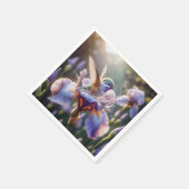 ハミングバードが虹彩でしぶきをあげる スタンダードカクテルナプキン (角)