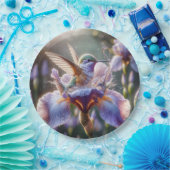 ハミングバードが虹彩でしぶきをあげる ペーパープレート (パーティー)