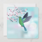 ハミングバードさくらんぼブロッサム誕生日 招待状 (裏面)