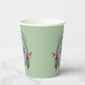 ハミングバードとアイリスパーソナライズされたフォト誕生日 紙コップ (左)